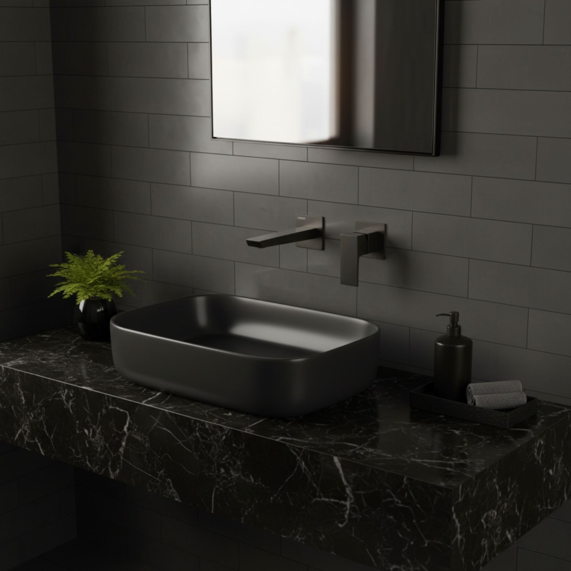 Gun metal bateria umywalkowa VELLANO